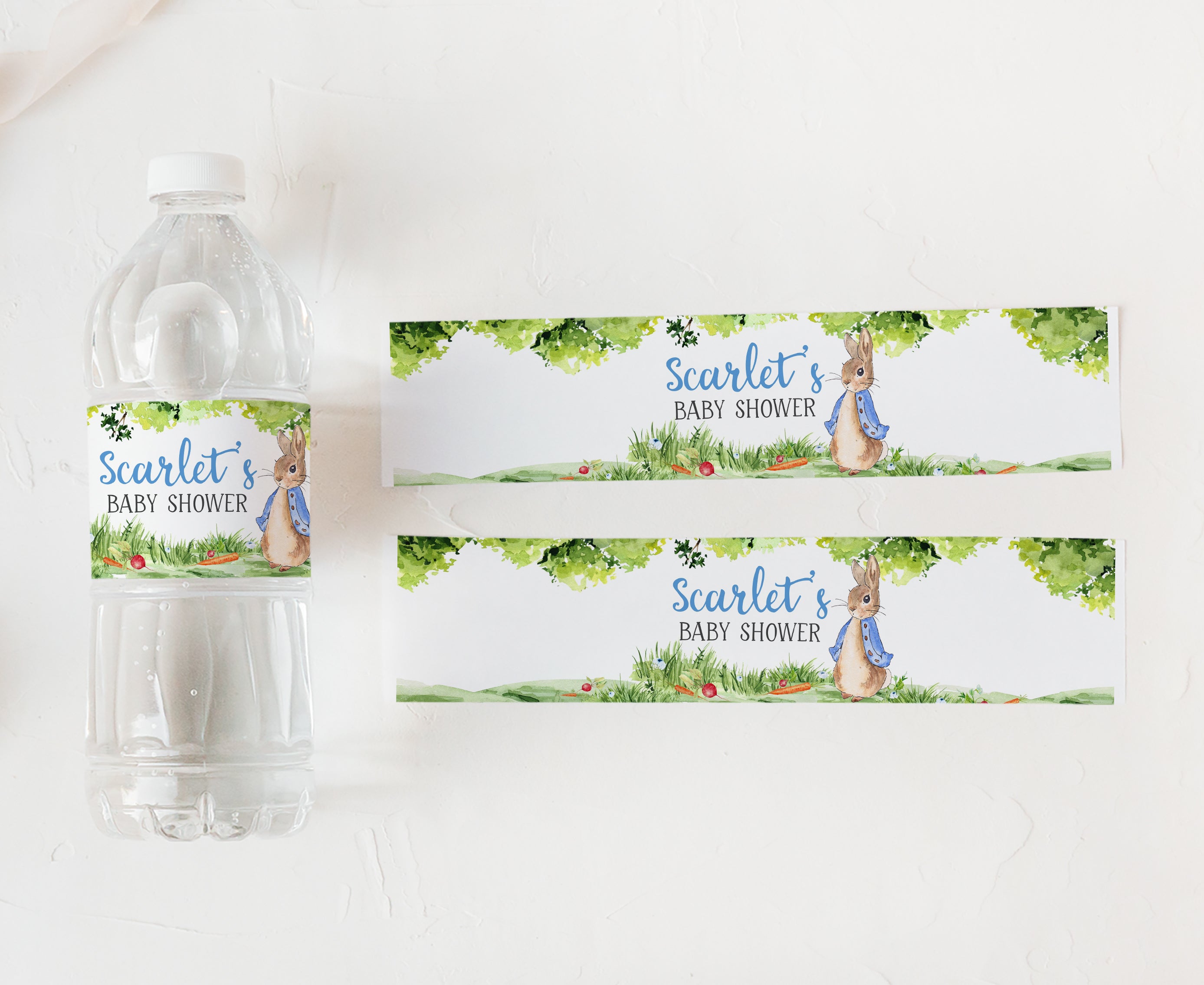 Peter Rabbit Name Labels Editable Peter Rabbit Baby Shower Bottle Label – Cuddle Palette
