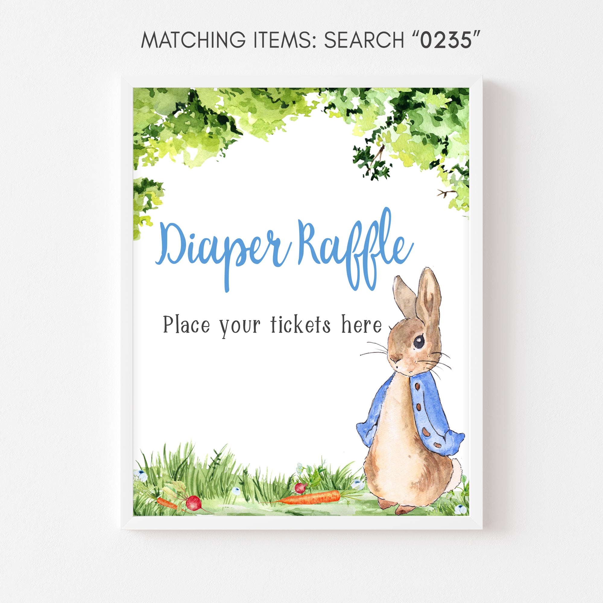 Peter Rabbit Diaper Raffle Sign Peter Rabbit Baby Shower Diaper Raffle Sign – Cuddle Palette