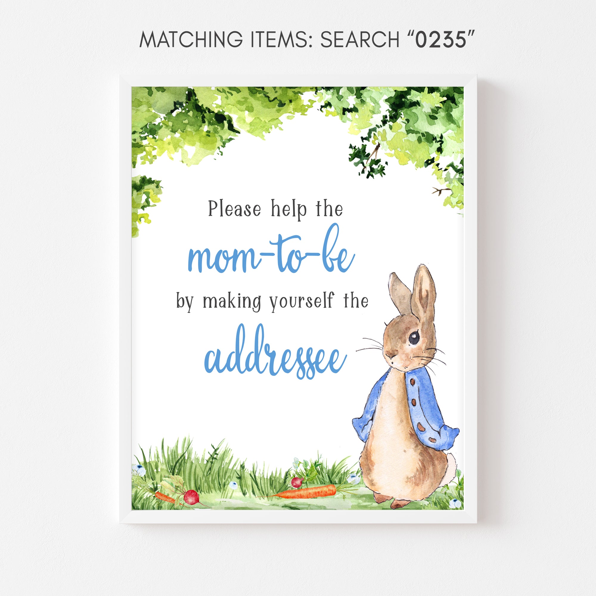 Peter Rabbit Restroom Sign Peter Rabbit Baby Shower Envelope Station Sign – Cuddle Palette