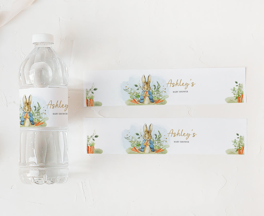 Peter Rabbit Name Labels Editable Blue Peter Rabbit Baby Shower Bottle Label – Cuddle Palette
