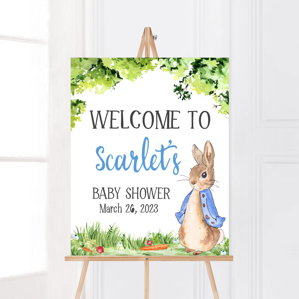 Peter Rabbit Baby Shower Welcome Sign