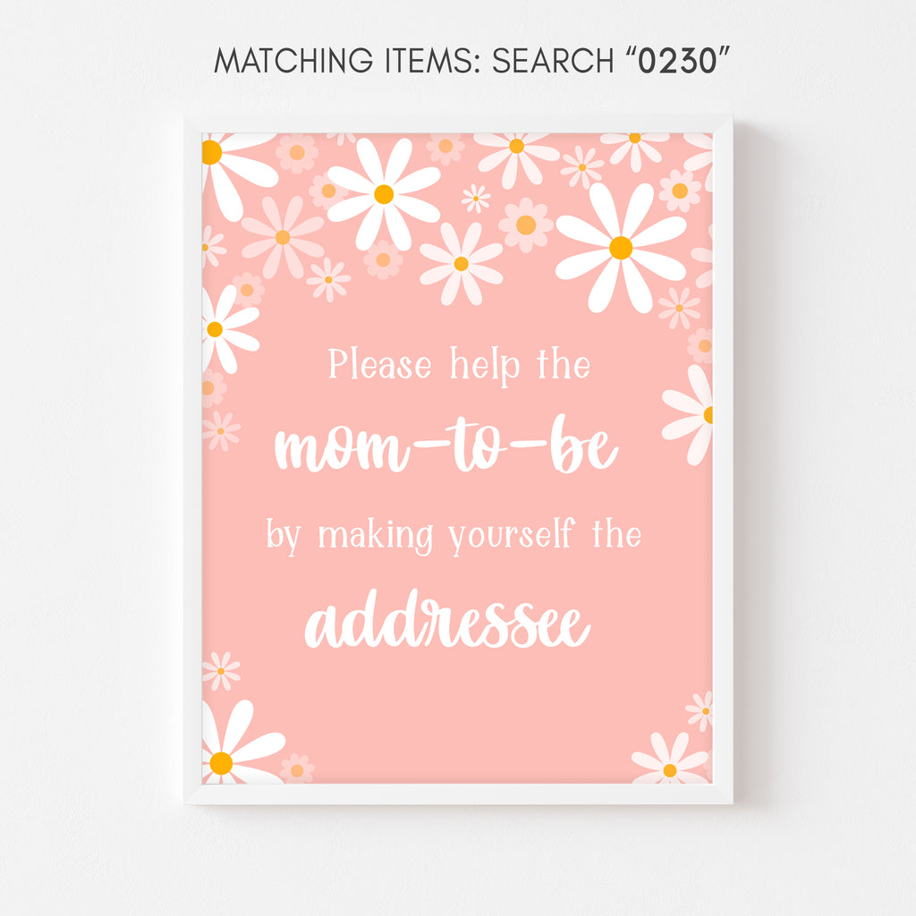Daisy Baby Shower Envelope Station Sign