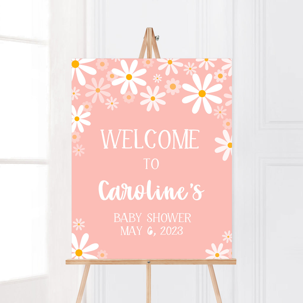 Daisy Baby Shower Welcome Sign