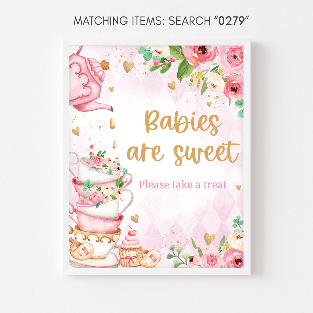 Vintage Tea Baby Shower Babies are Sweet Sign