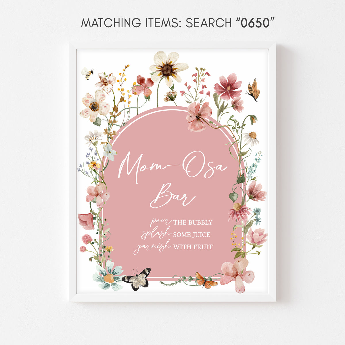 Pink Baby in Bloom Baby Shower Mom Osa Bar Sign – Cuddle Palette