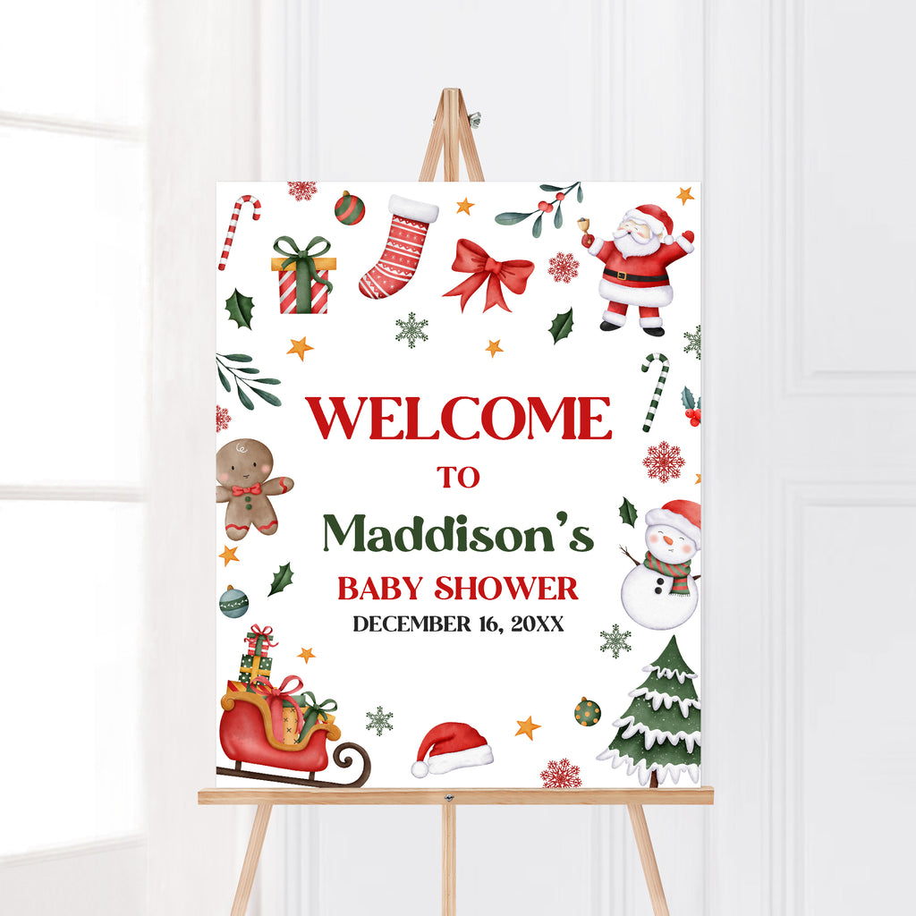 Santa Baby Baby Shower Welcome Sign