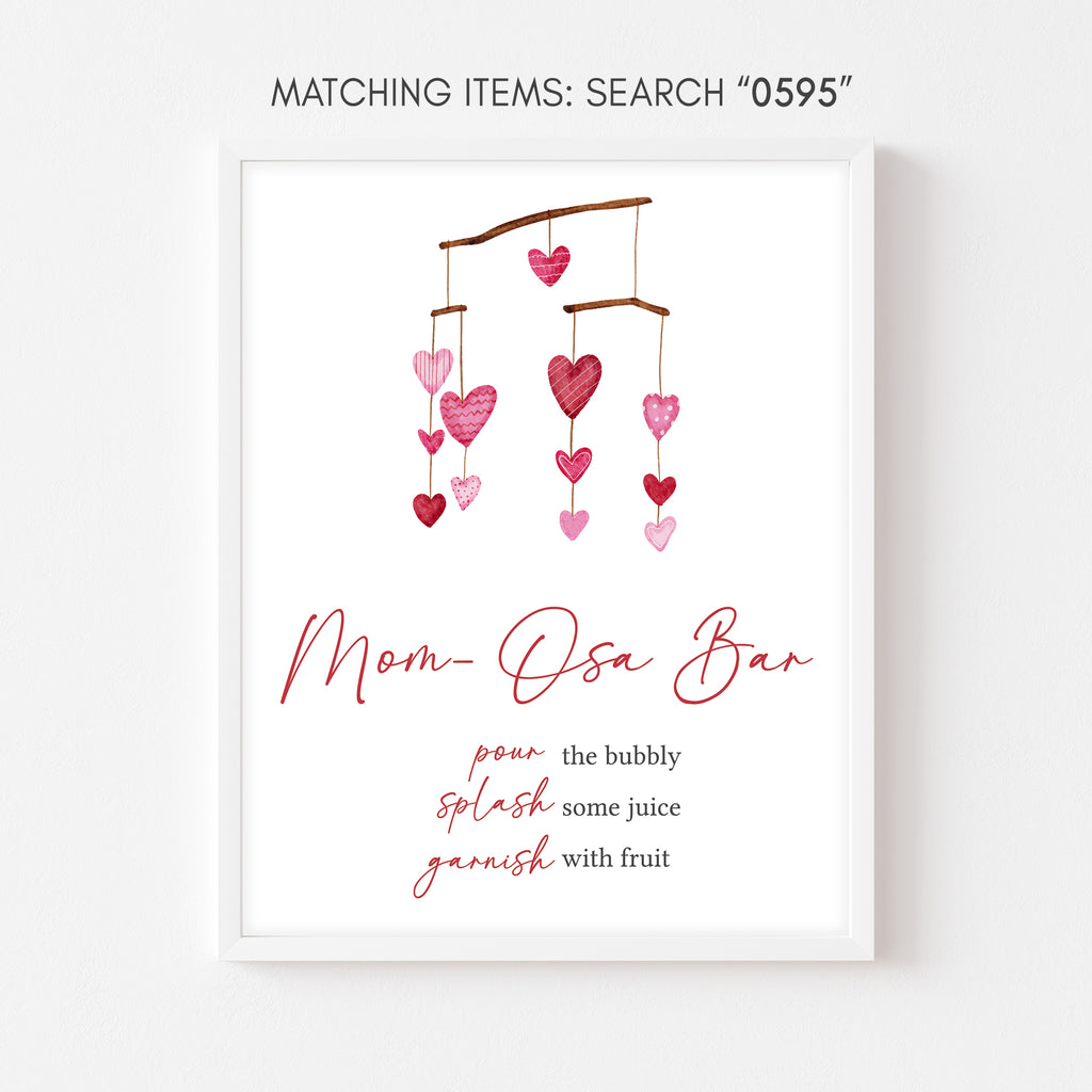 Valentine Heart Baby Shower Mom Osa Bar Sign