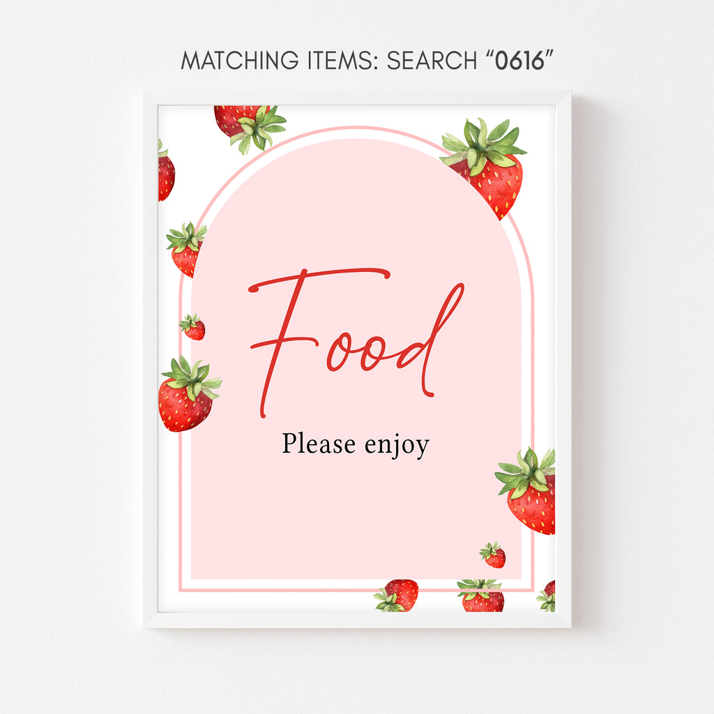 Strawberry Baby Shower Food Sign