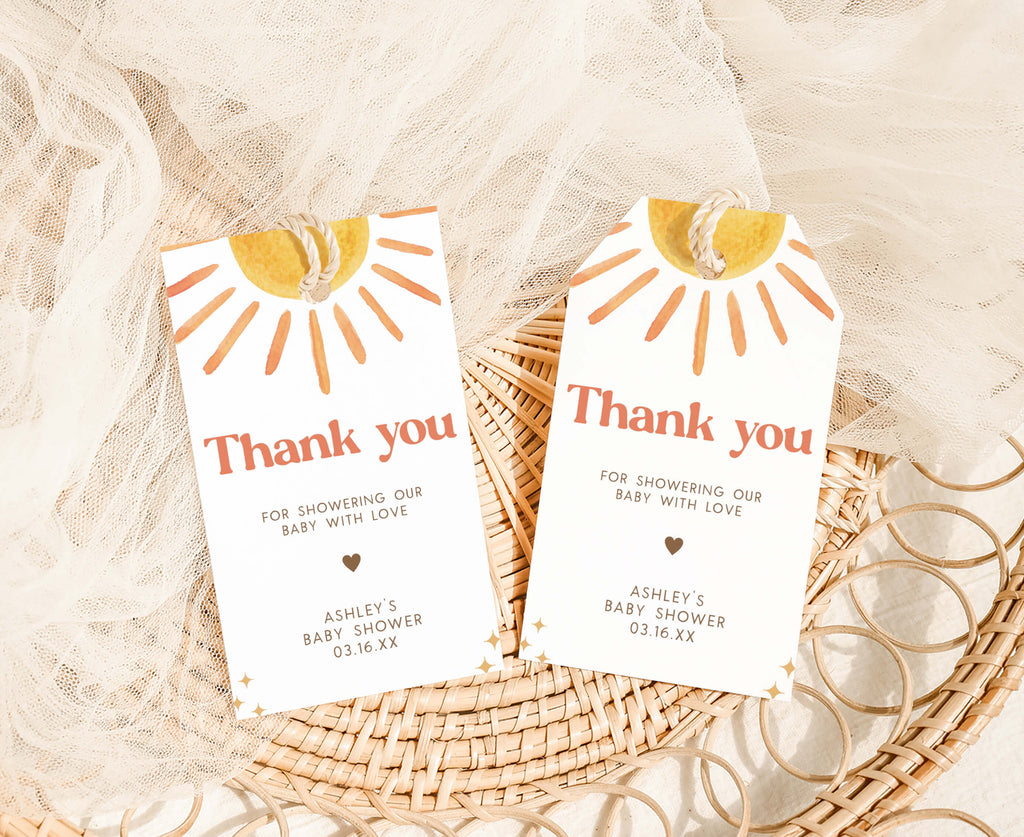 Here Comes the Son Baby Shower Favor Tag