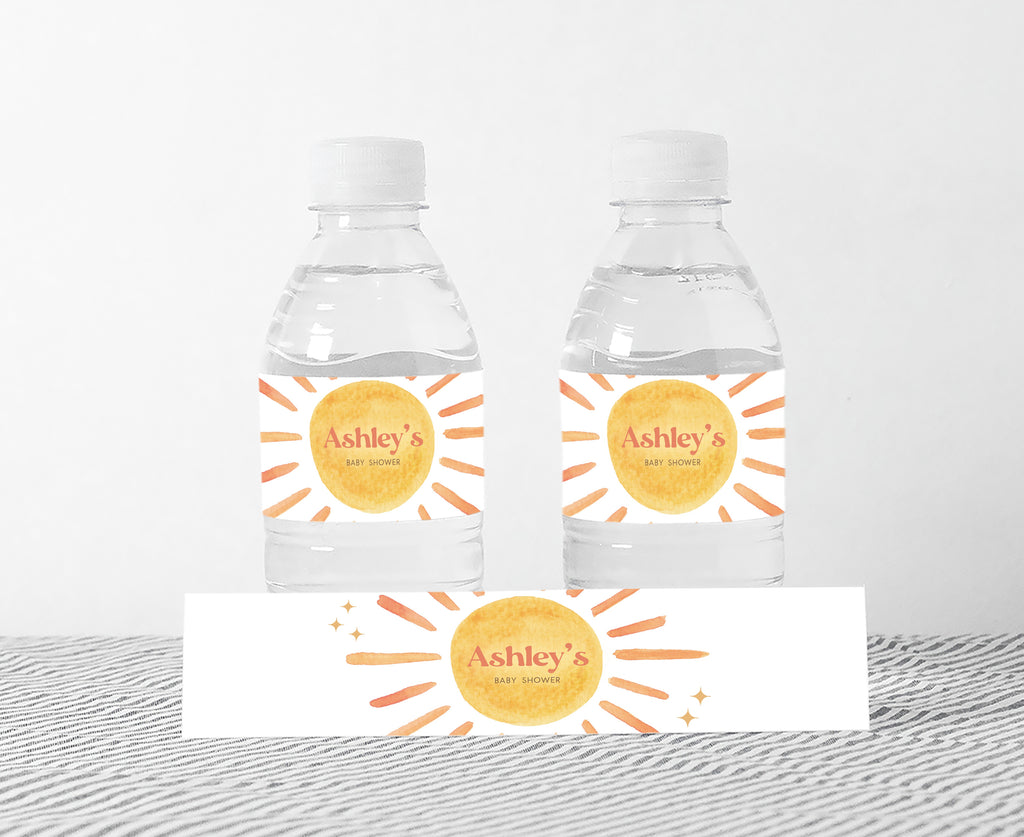 Here Comes the Son Baby Shower Bottle Label