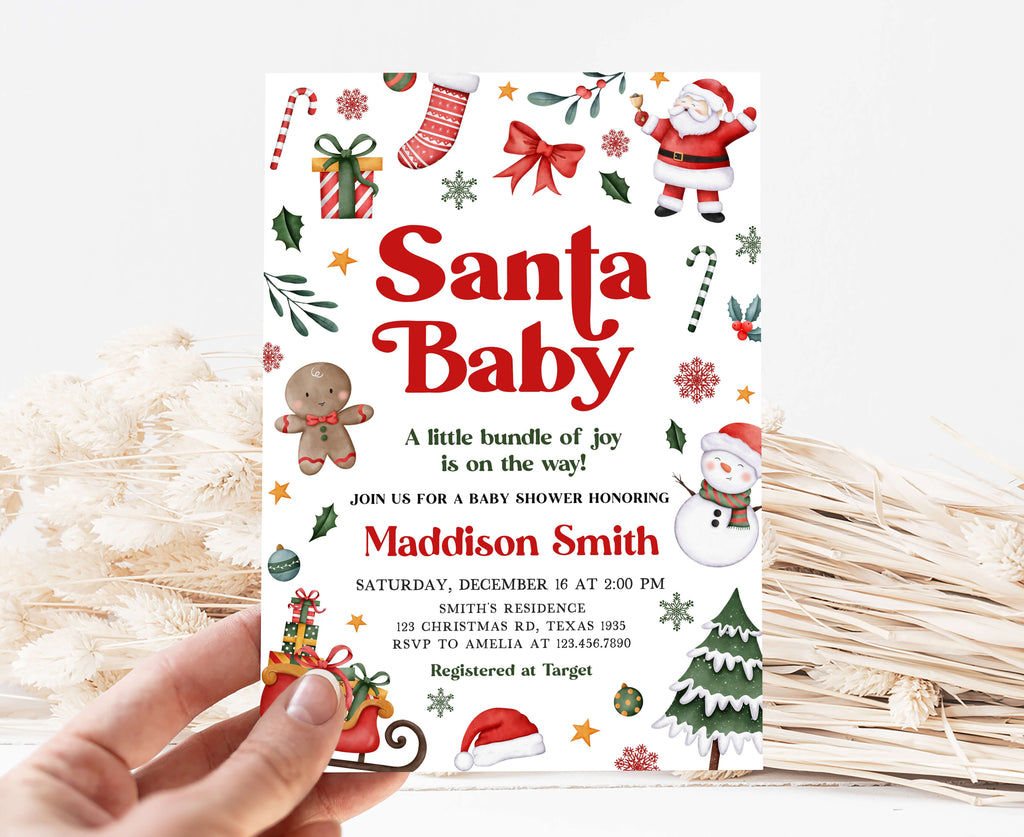 Santa Baby Baby Shower Invitation