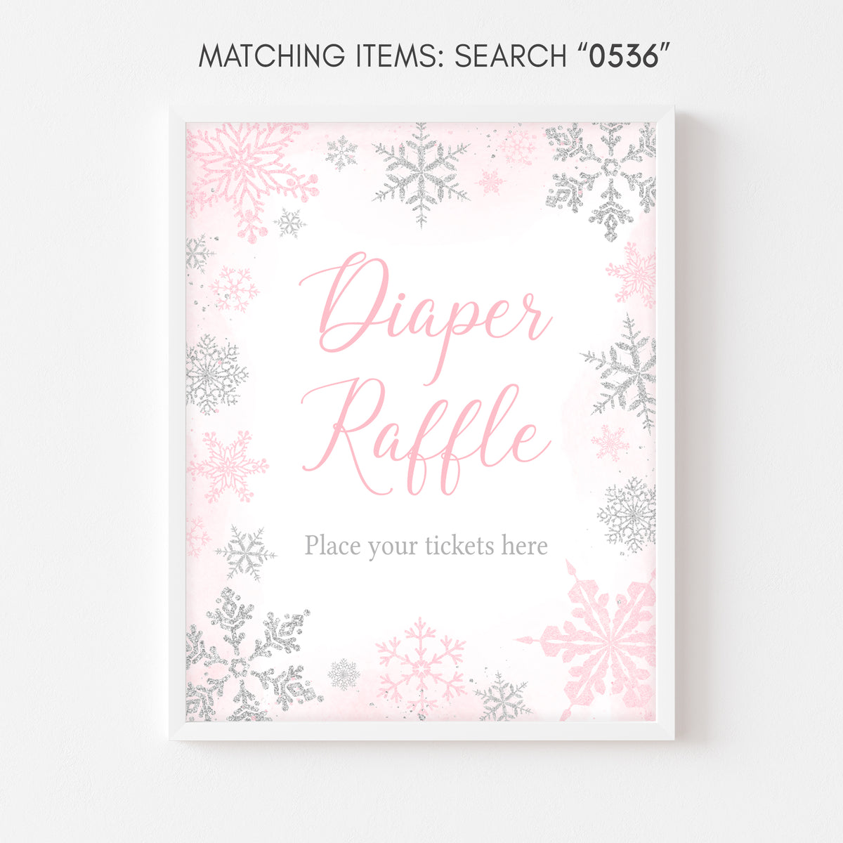 Pink Diaper Raffle Sign Pink Snowflake Baby Shower Diaper Raffle Sign – Cuddle Palette