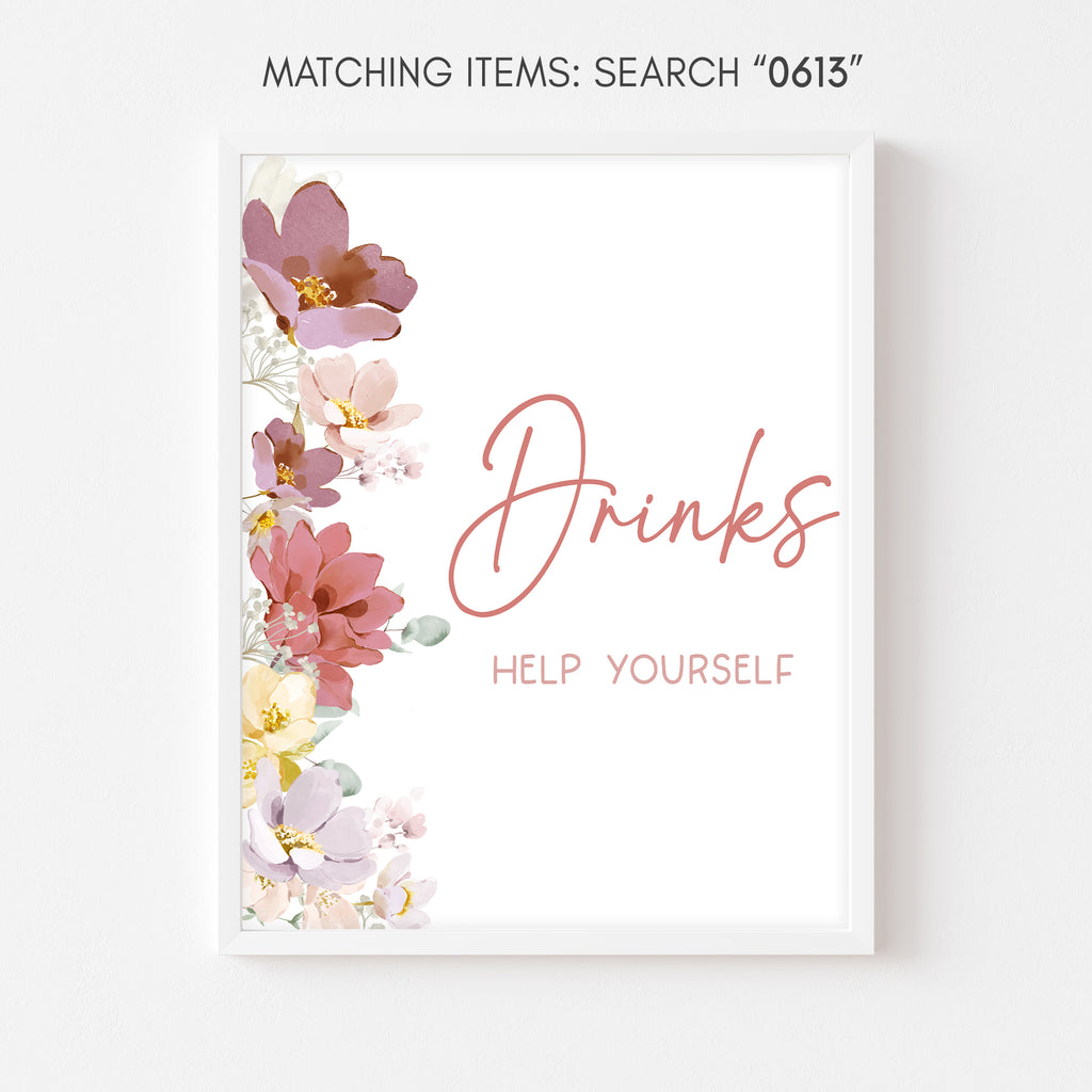 Baby in Bloom Baby Shower Drinks Sign
