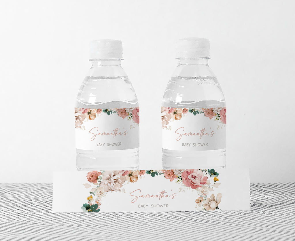 Spring Baby in Bloom Baby Shower Bottle Label