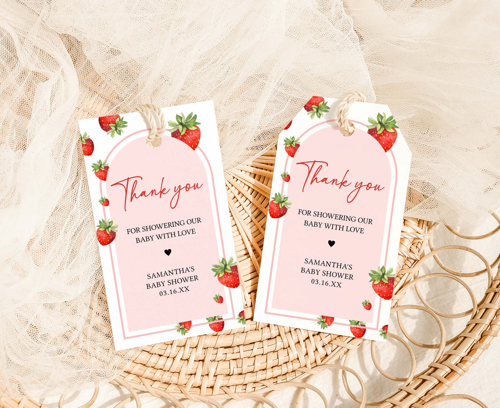 Strawberry Baby Shower Favor Tag