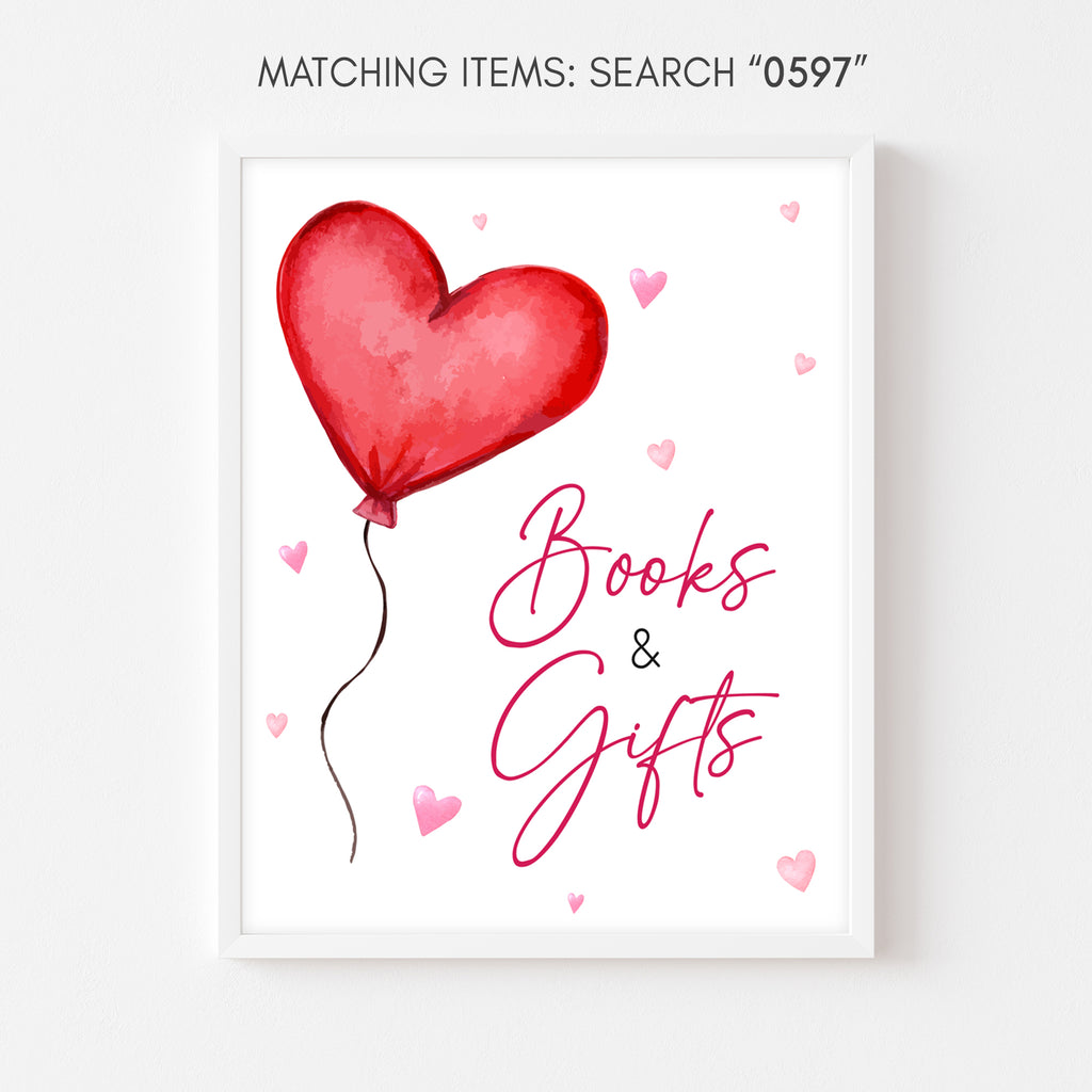 Valentine Baby Shower Books and Gifts Sign