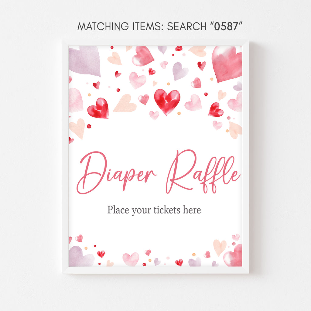 A Little Sweetheart Baby Shower Diaper Raffle Sign