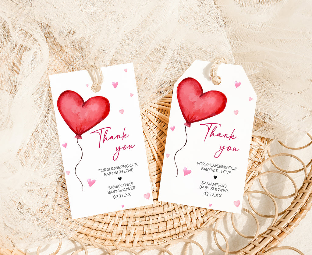 Valentine Baby Shower Favor Tag