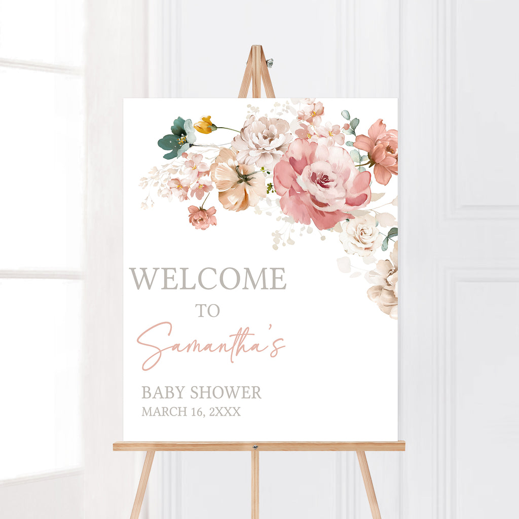 Spring Baby in Bloom Baby Shower Welcome Sign