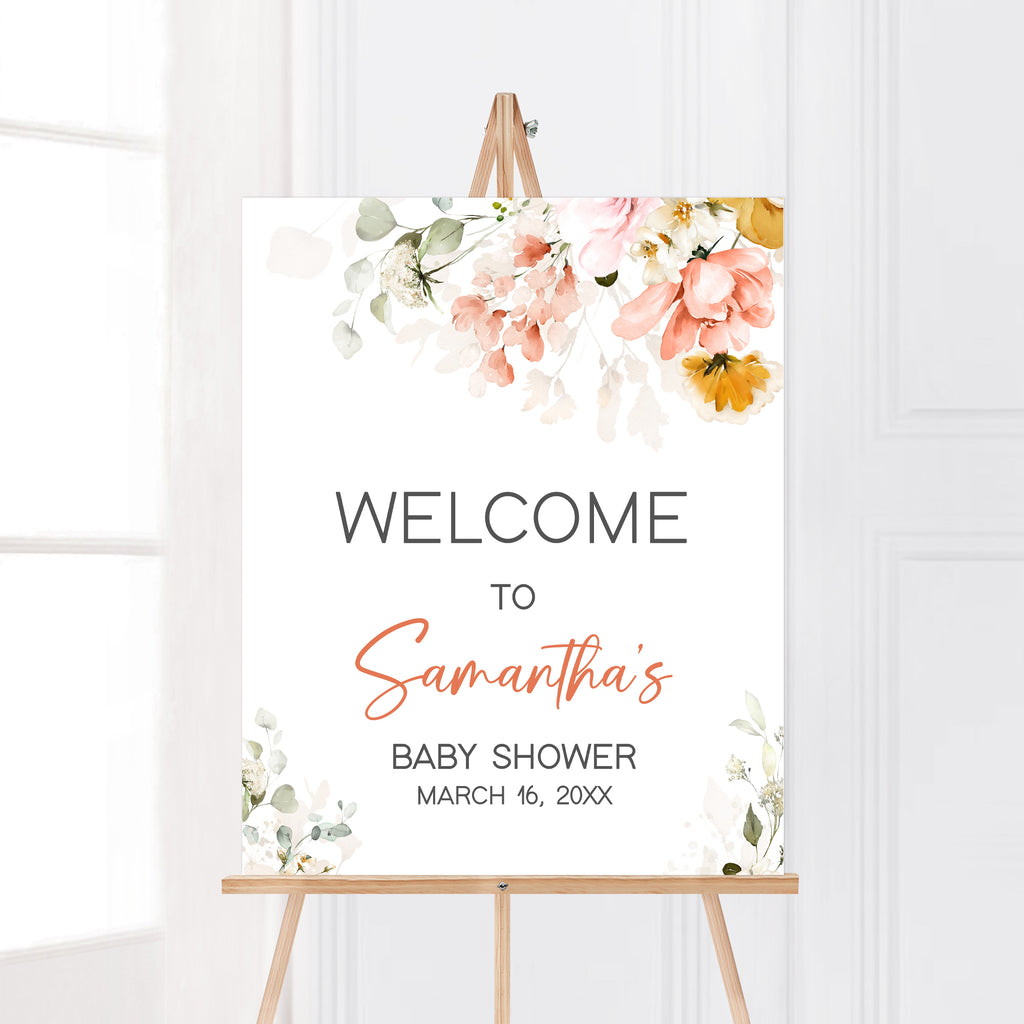 Baby in Bloom Baby Shower Welcome Sign