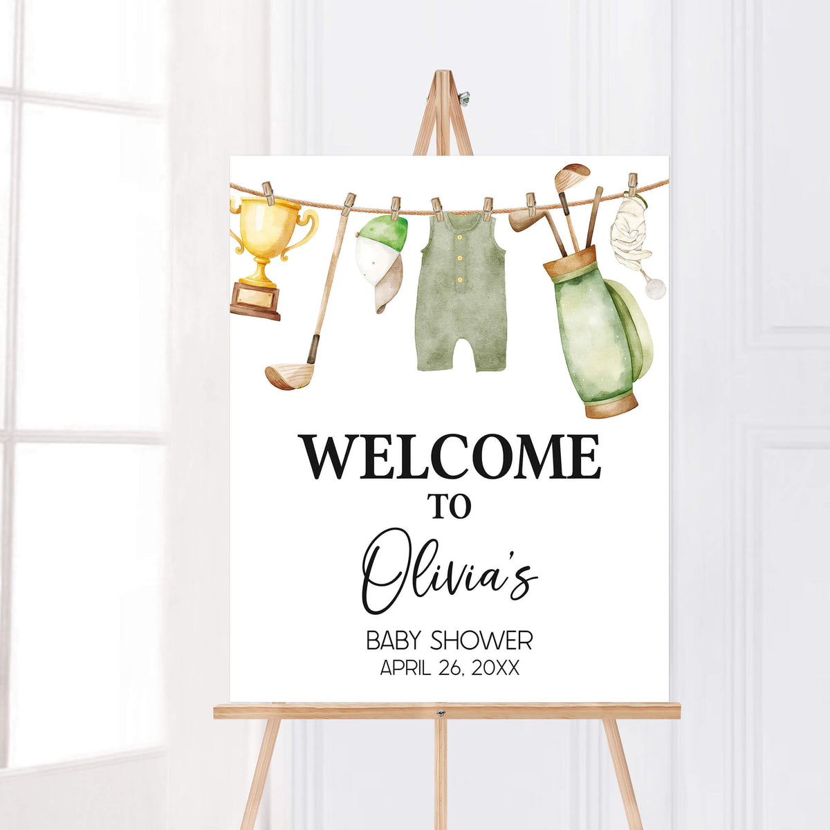Editable Little Putter Baby Shower Welcome Sign – Cuddle Palette