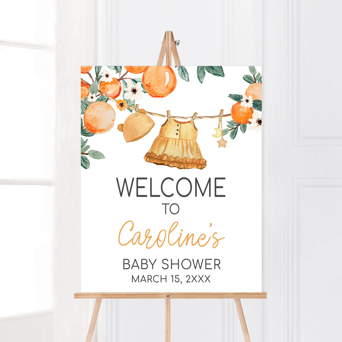 Editable A Little Cutie is on the Way Baby Shower Welcome Sign – Cuddle ...