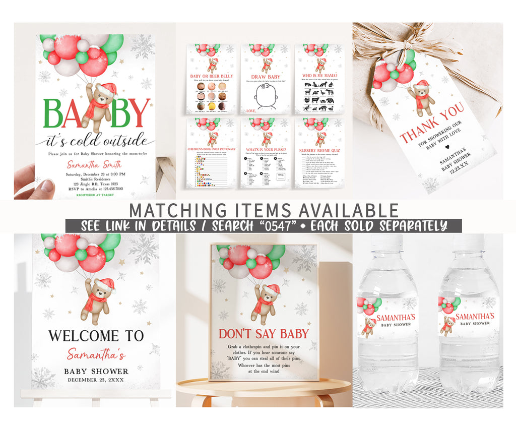 Bear Baby It's Cold Outside Baby Shower Books and Gifts Sign