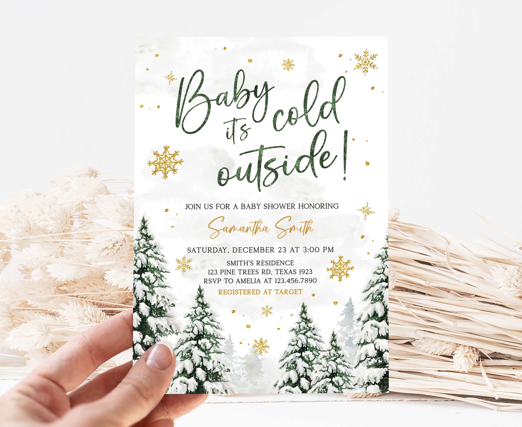 Editable Baby It's Cold Outside Baby Shower Invitation, image size:2048x1674