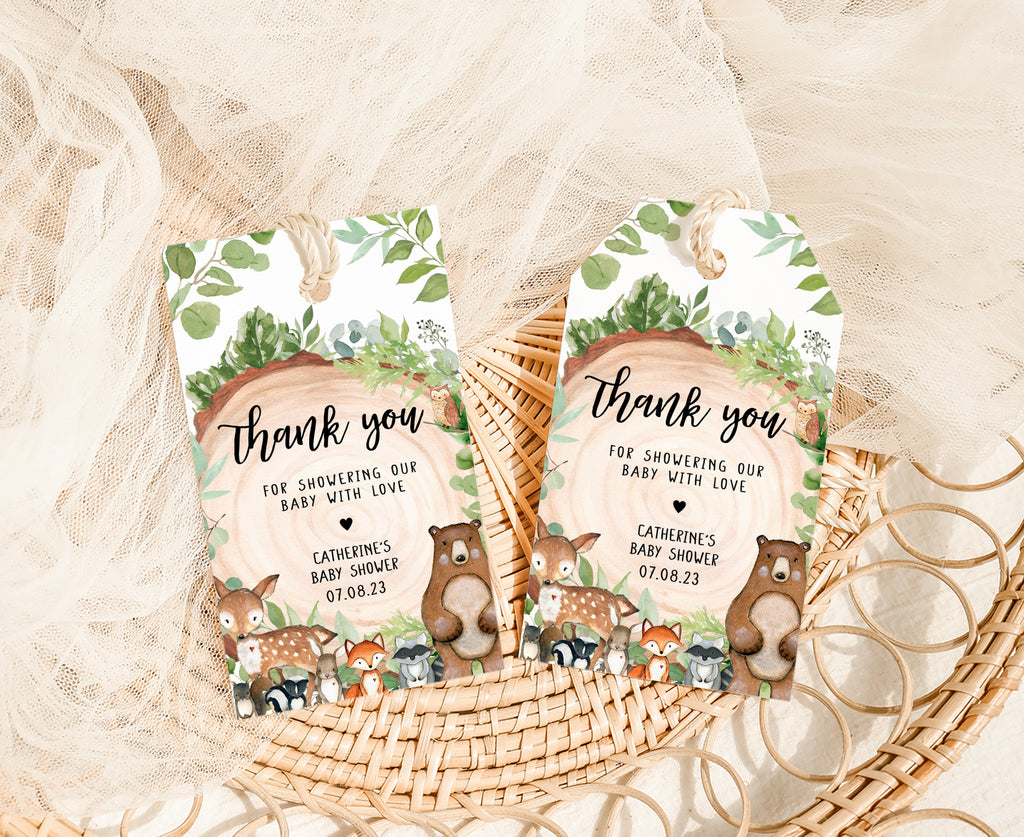Woodland Baby Shower Favor Tag
