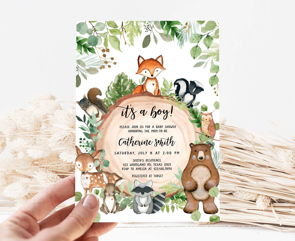 Woodland Baby Shower Invitation