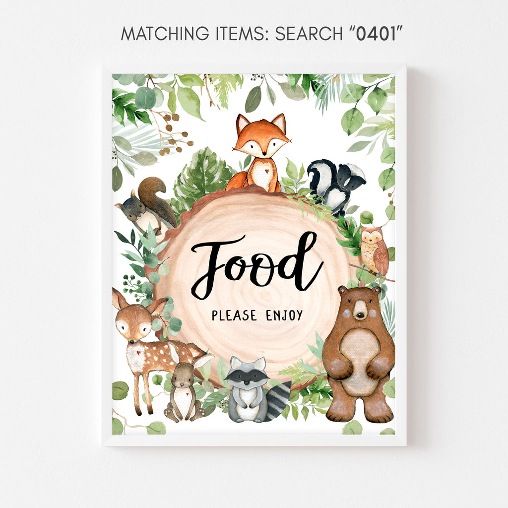 Woodland Baby Shower Food Sign