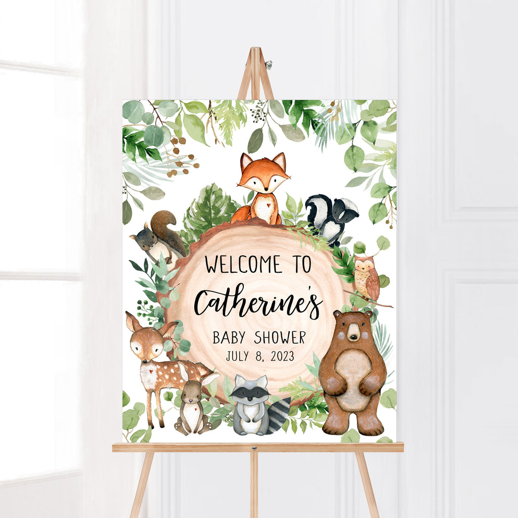 Woodland Baby Shower Welcome Sign