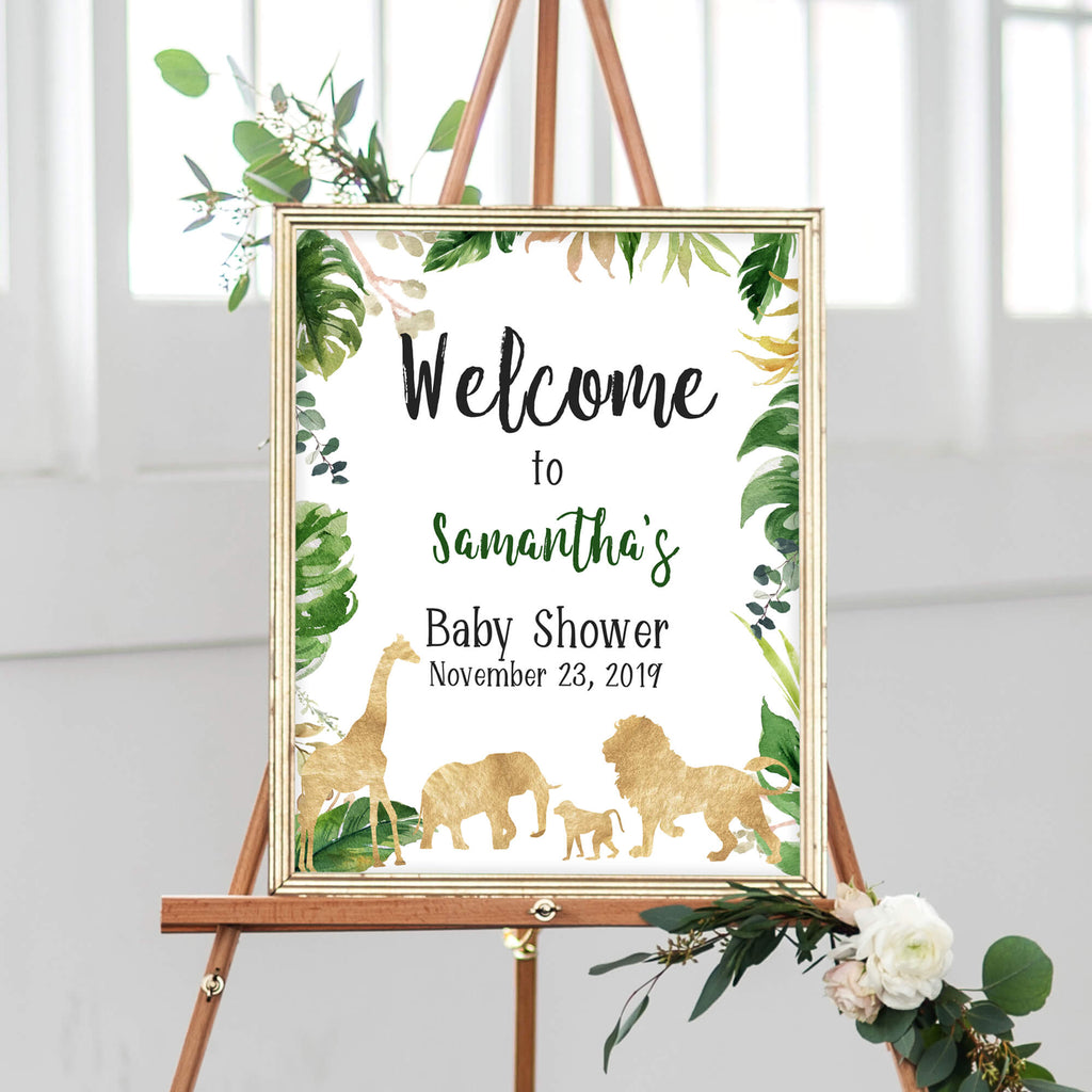 Gold Animals Baby Shower Welcome – Palette